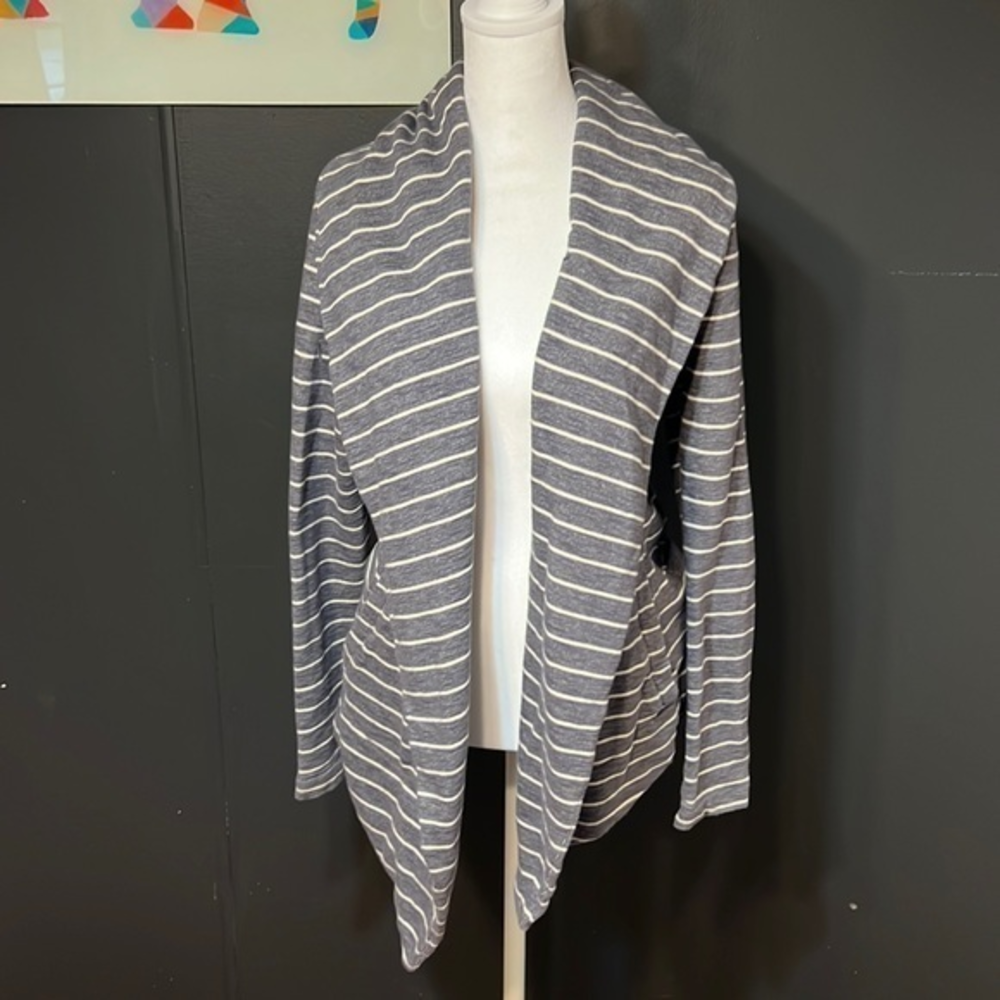 The North Face Fallsgrove Wrap Womens SZ SP Striped‎ Long Sleeve Toggle Cardigan